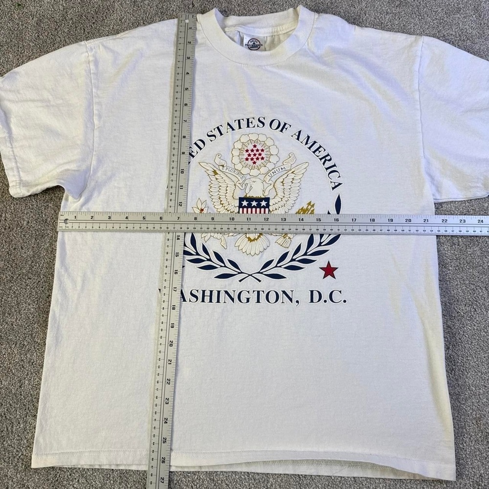 Vintage 90s Washington D.C. Eagle Graphic T-Shirt USA Delta Pro Weight Large - Picture 4 of 5